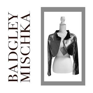 Badgley Mischka Silver Leather Bolero